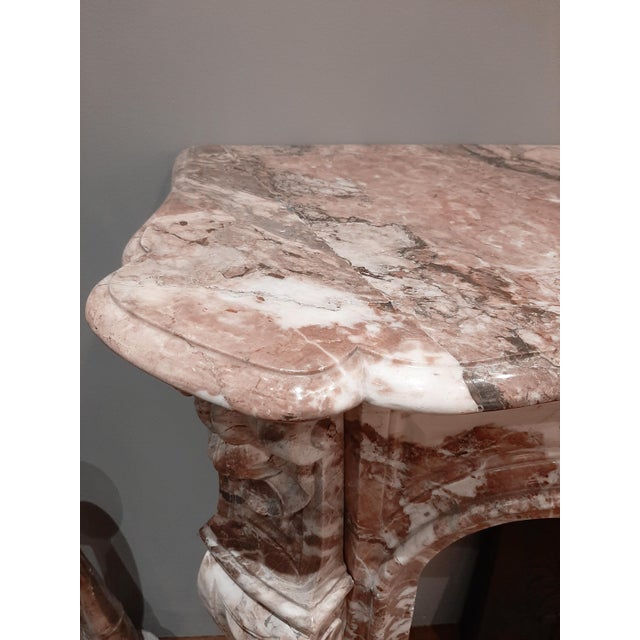 Pink 19th Century French Pink Marble Mantelpiece For Sale - Image 8 of 14
