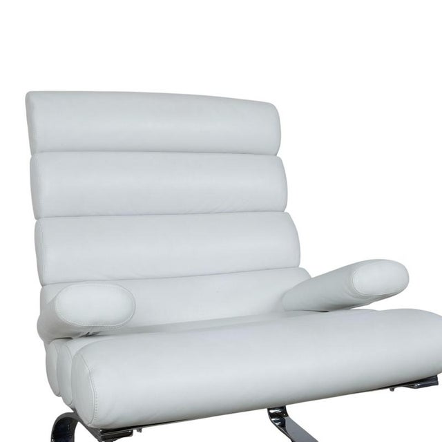 Set of Sinus Lounge Chair and Ottoman in White Leather and Chrome from Cor For Sale - Image 6 of 18