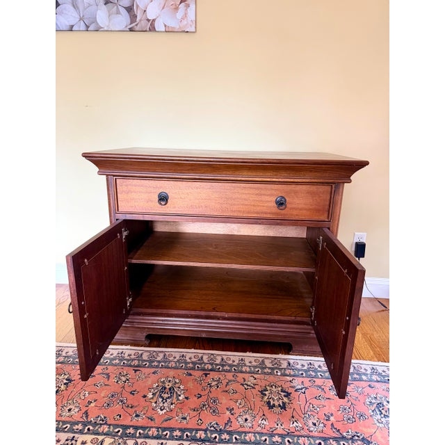 Vintage Ethan Allen Medallion Style Cherry Server Cabinet For Sale - Image 9 of 16