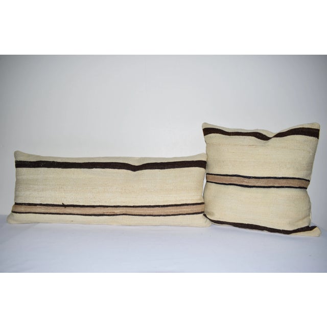 Mid-Century Modern Turkish Hemp Cushion Cover - A Pair For Sale - Image 3 of 4