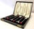 Fun set of six muddling spoons the 1920's. These silverplated spoons have a great Art Deco design featuring a red Bakelite...