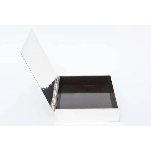1950s Vintage Tane Sterling Silver and Rosewood Hinged Box With Greco Aztec Design, MCM For Sale - Image 5 of 10