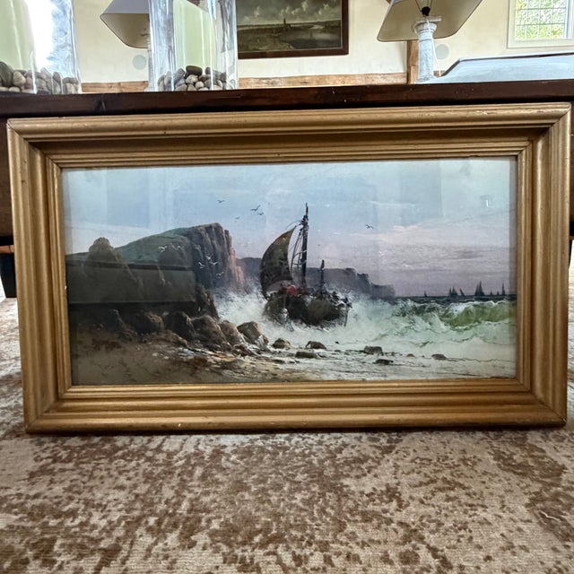 Late 19th Century 19th Century Coastal Seascape Pastel Painting With Rocky Coast by Listed Artist Clarence E. Braley (1854-1927) For Sale - Image 5 of 10