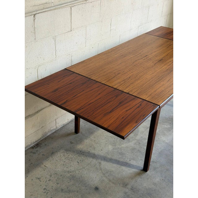 Wood Rosewood Dining Table With Expandable Pull Out Draw Leaves Sejling Skabe Denmark 1960s For Sale - Image 7 of 9