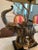 Mid-Century Modern 1990s Lamp With Silk and Capiz Shell Shade For Sale - Image 3 of 3