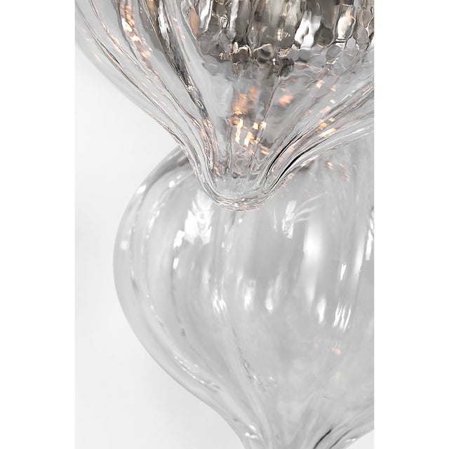 Julie Neill for Visual Comfort Signature Caselli 15" Sconce in Polished Nickel with Clear Glass For Sale - Image 11 of 14