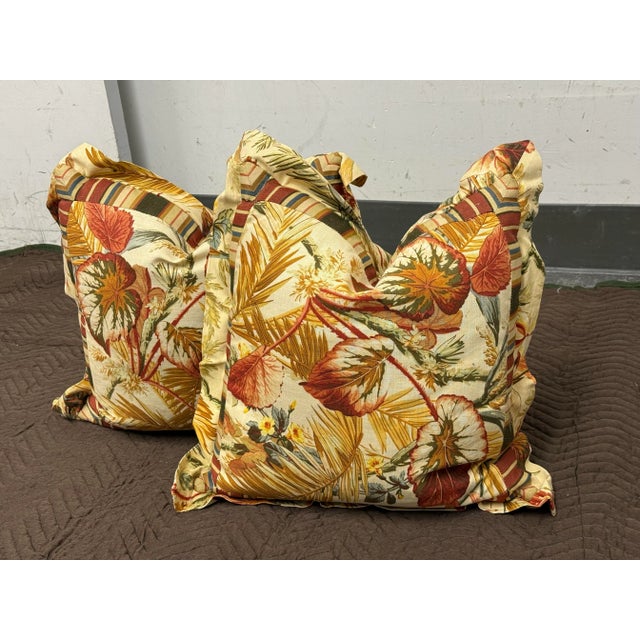 Design Plus Gallery presents a Pair of Cotton Sateen Throw Pillow with a Floral Print. This pair of pillows is likely a...