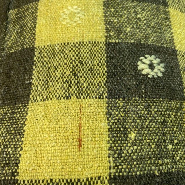 Vintage Handmade Rug Cushion Cover For Sale - Image 10 of 11