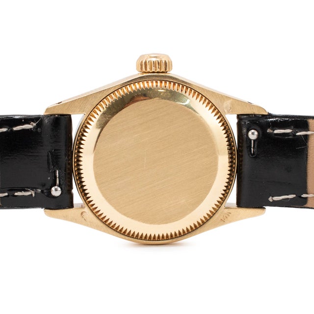 Late 20th Century Vintage Ladies Rolex Oyster Perpetual 24mm 6719 14k Yellow Gold Automatic Watch For Sale - Image 5 of 9