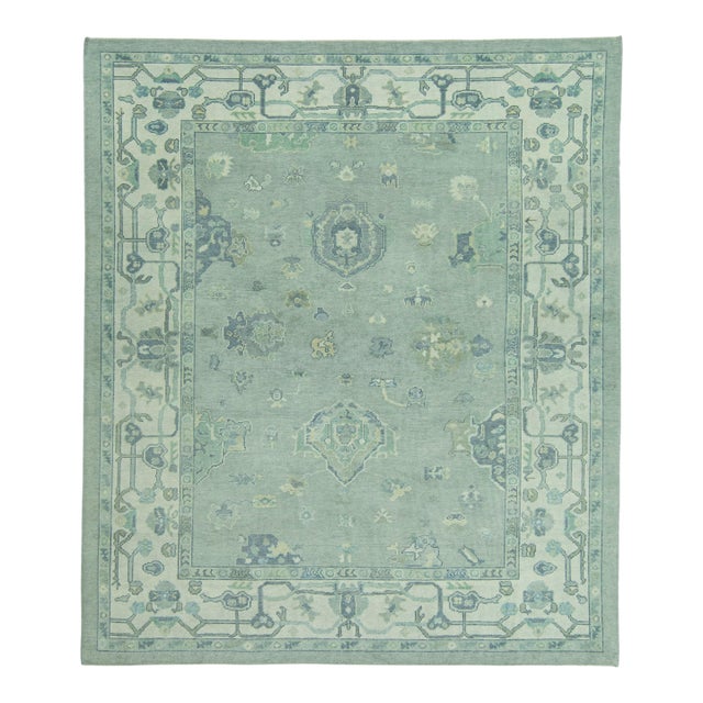 Turkish Oushak Rug 9'3" x 10'8" #19055 For Sale