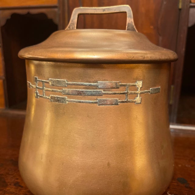 Early 1900’s Sterling Silver Over Bronze Art Nouveau Tobacco Humidor Storage Canister. Heintz. Arts and Crafts. Heinz....