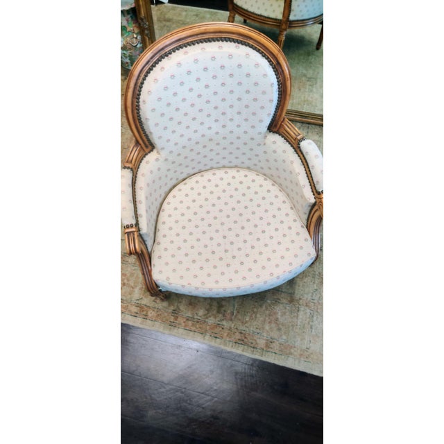 Antique Beautiful Bergere Gondola Louis xv from France Carved walnut armchair tapestry Bergère is a chair designed in the...