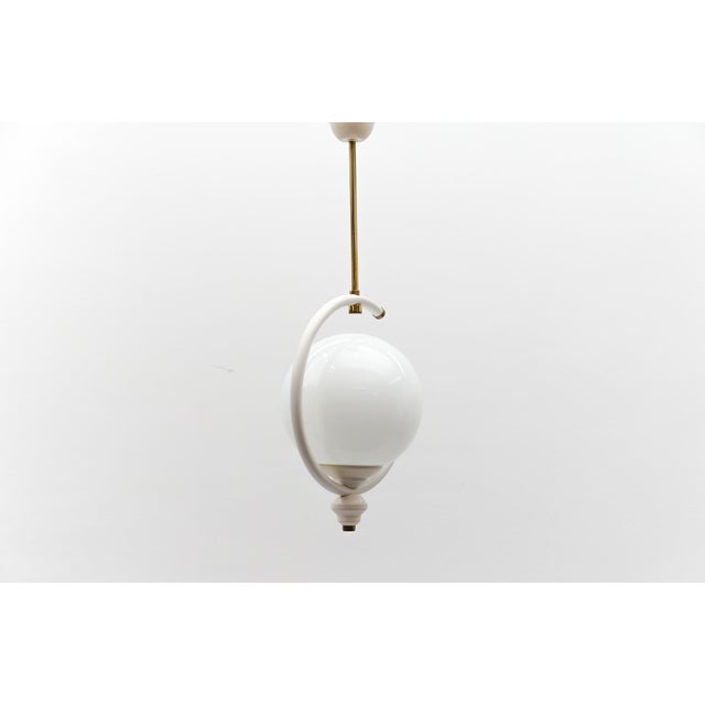 Mid-Century Modern Opaline Glass Ceiling Lamp, Italy, 1960s For Sale - Image 10 of 14