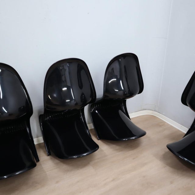 Black Black Panton Chairs by Verner Panton for Herman Miller / Vitra, 1960s, Set of 6 For Sale - Image 8 of 13