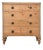 Antique English Pine Chest of Drawers (Dresser)with Dark Knobs - Circa 1870 For Sale