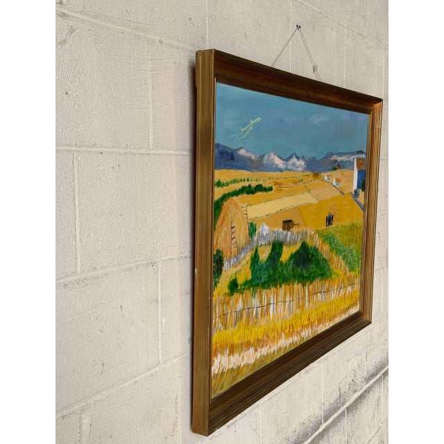 1970s Van Ardi Framed Rural Landscape Painting on Canvas Vintage Mid-Century Modern 1970s For Sale - Image 5 of 8