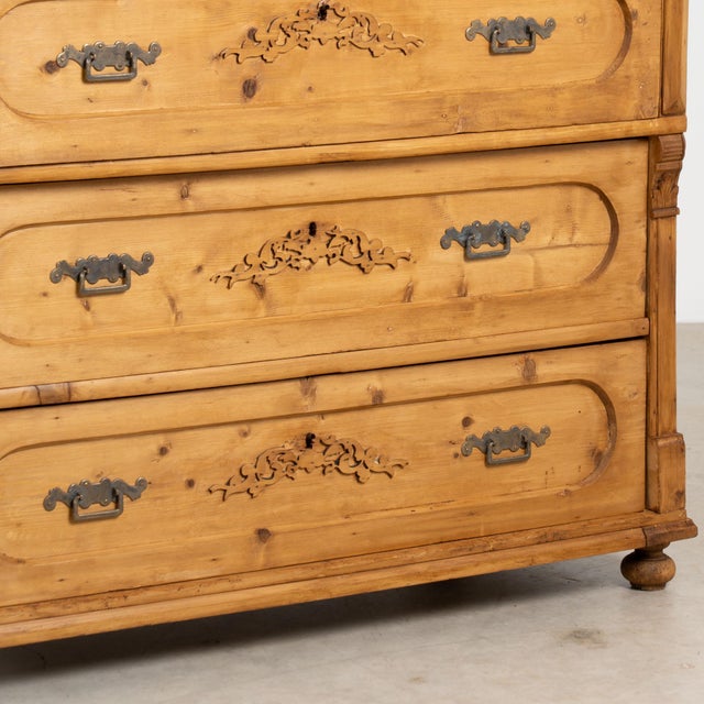 19th Century Romanian Large Pine Chest of Three Drawers For Sale - Image 16 of 18