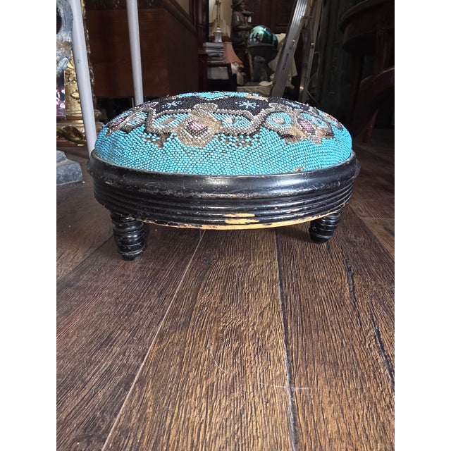 Victorian Victorian Beadwork Footstool For Sale - Image 3 of 10