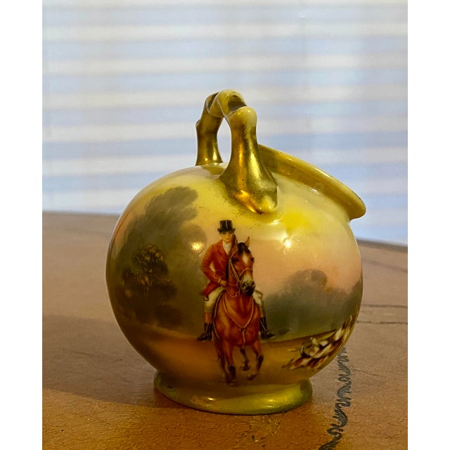 Early 20th Century Rare Royal Bayreuth Hand Painted Miniature Sugar: English Huntsman, Horse, Fox Hounds For Sale - Image 11 of 11