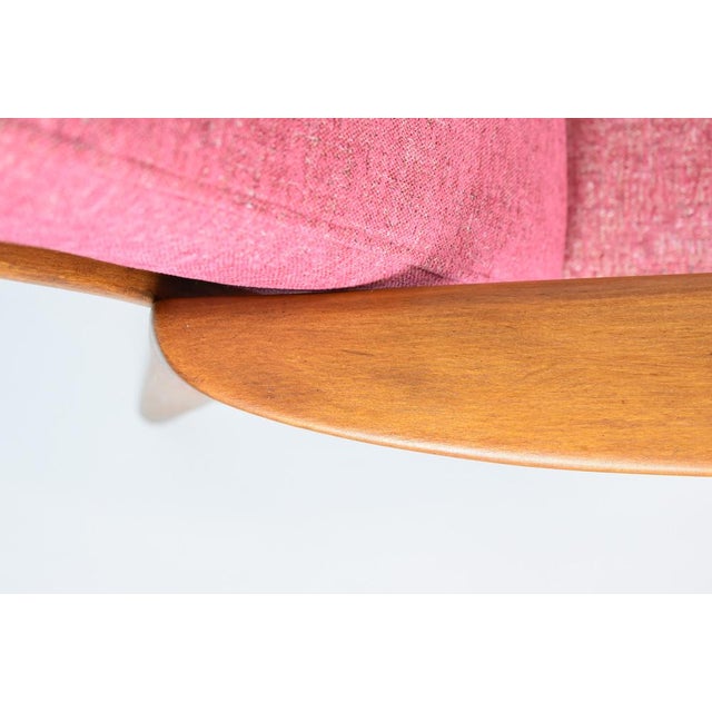Textile Scandinavian Armchair in Pink Fabric, 1960s For Sale - Image 7 of 10