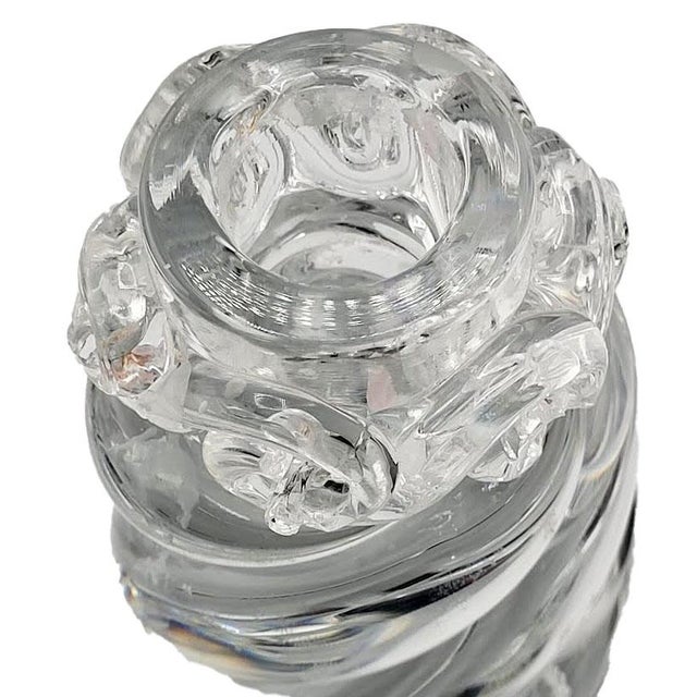 Mid-Century Modern Mid-Century Baccarat 6" "Aladin" Crystal Twisted Candlesticks - Pair as Is One Has Chip For Sale - Image 3 of 8