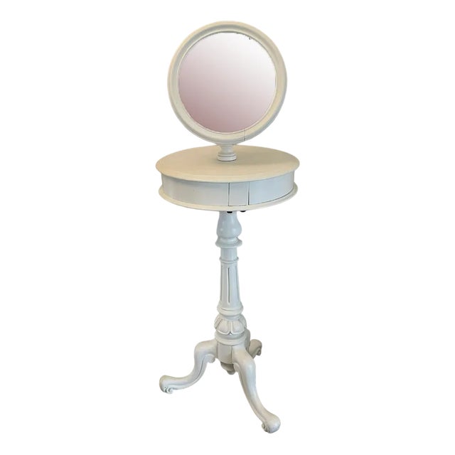 Victorian Painted Adjustable Shaving Stand Vanity Mirror, 1860s For Sale