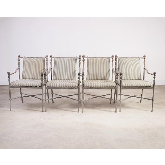 Contemporary Set of Four Michael Taylor Montecito Garden Dining Armchairs For Sale - Image 3 of 18