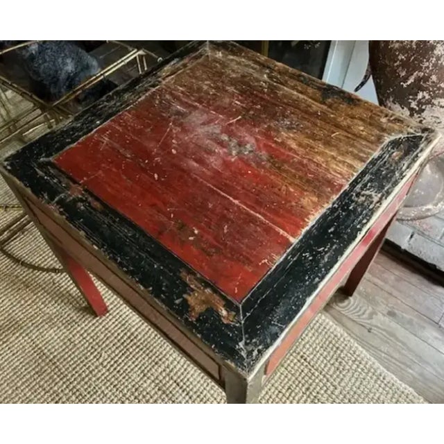 Antique Asian Desk With Original Old Painted Surface For Sale - Image 4 of 8