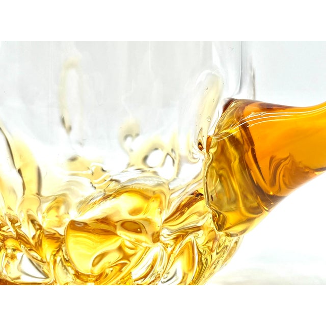 Vintage Mouth-Blown Amber Glass Beer Mug, Scandinavia, 1960s For Sale - Image 12 of 13