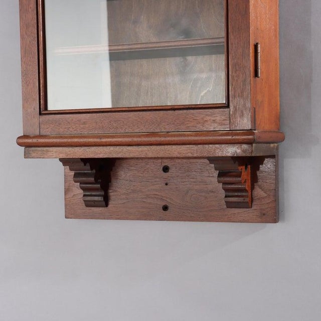 Wood Walnut Hanging Curio Cabinet 20thC For Sale - Image 7 of 12