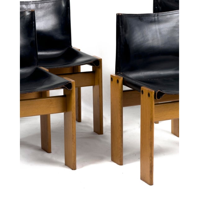 Mid-Century Modern Monk Dining Chairs by Afra and Tobia Scarpa for Molteni, 1970s, Set of 4 For Sale - Image 3 of 11