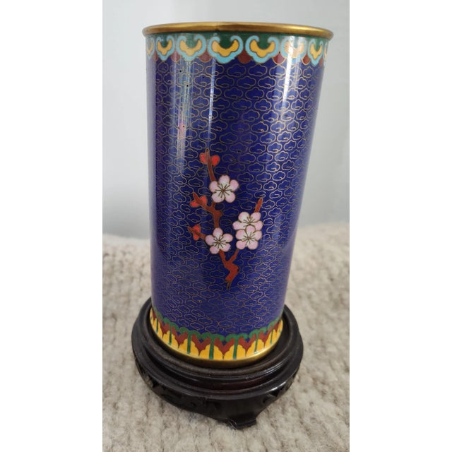 Pair of 1960s Chinese Cloisonne Vases For Sale - Image 4 of 9