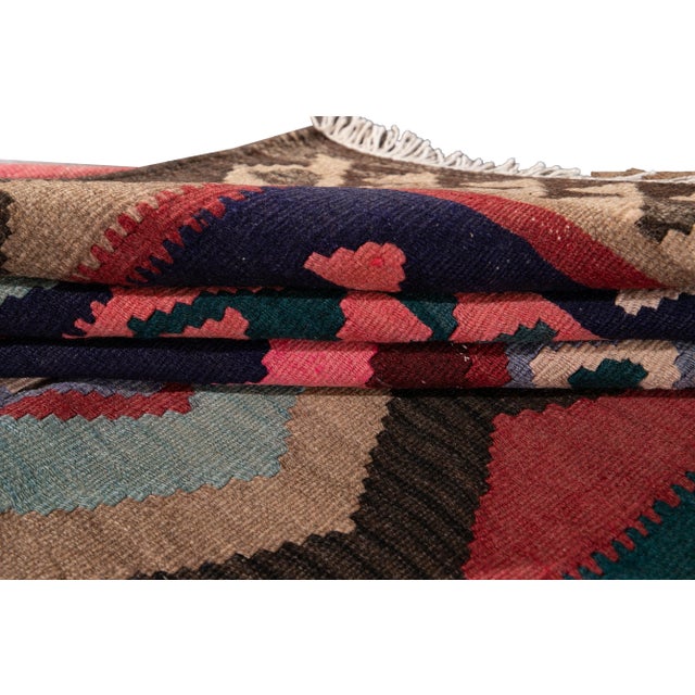 1960s Mid-20th Century Vintage Persian Kilim, 4'7" X 10'5" For Sale - Image 5 of 12