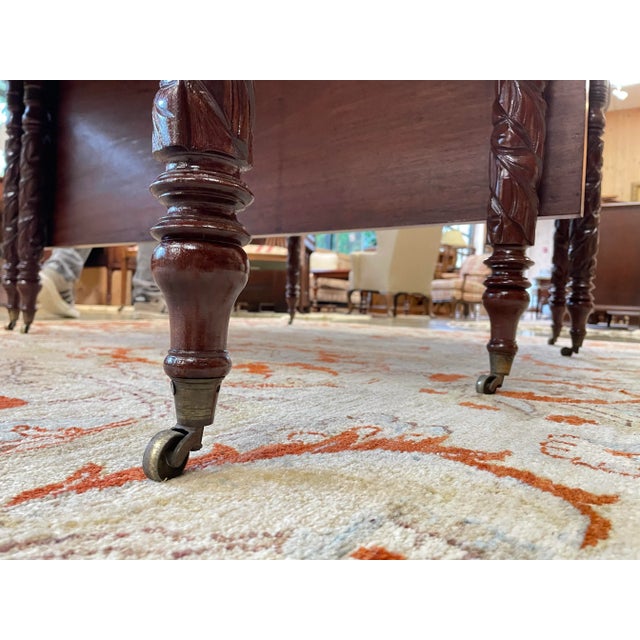 Pair of Antique Mahogany Drop-Leaf Dining Tables With Carved Rope-Twist Legs For Sale - Image 10 of 11