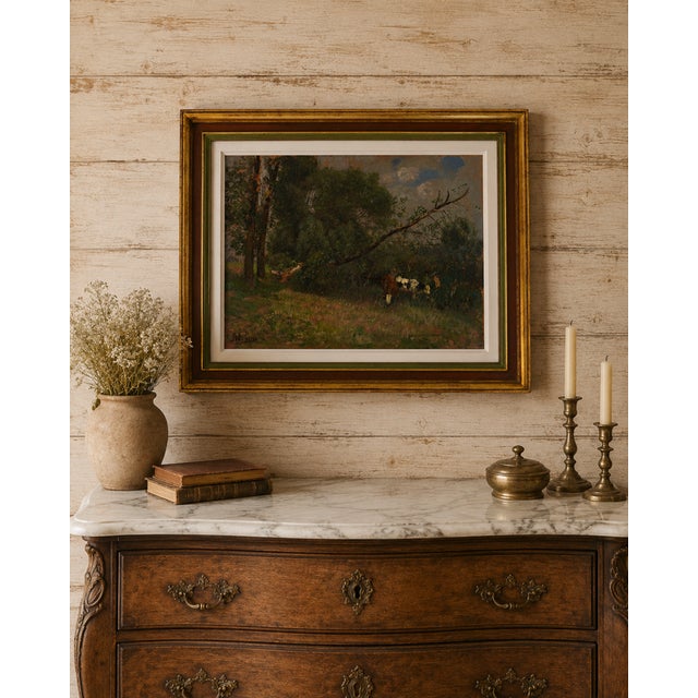 Adolf Lins, Landscape, 1890s-1910s, Oil on Panel, Framed For Sale - Image 3 of 8