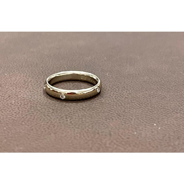 6 Flush Set Bezel Diamond Eternity Wedding Band in 18 Karat White Gold For Sale In New York - Image 6 of 18