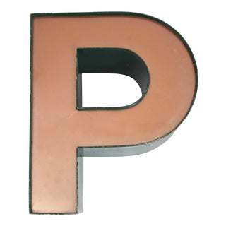Vintage Green & Gold Letter P For Sale
