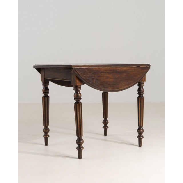 19th Century France Louis XVI Brown Wood Console Table For Sale - Image 9 of 11