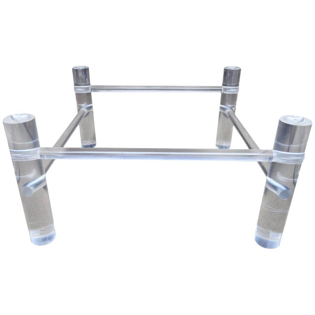 Tubular Lucite Cocktail Table Base For Sale