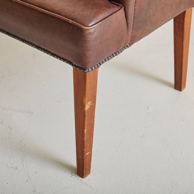 Dutch Armchair in Brown Sheepskin Leather, 1970s For Sale - Image 10 of 11