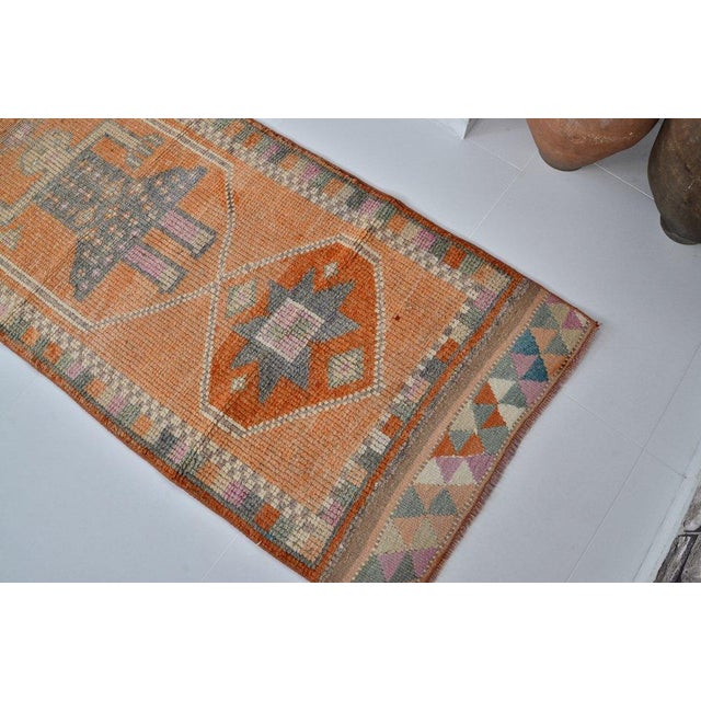 1960s 1960s Oushak Terracota Wool Runner For Sale - Image 5 of 10