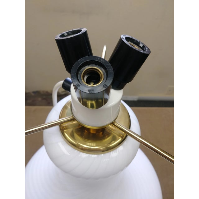 White Vetri Venetian Murano Glass Lamp Base # 048 For Sale - Image 8 of 13