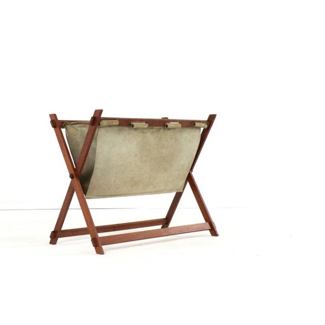 Brown Vintage Folding Magazine Rack For Sale - Image 8 of 14