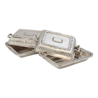 Mid 20th Century Miniature Silverplate Pâté Tureens, Pair For Sale