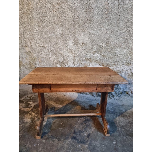 Antique French Oak Farmhouse Trestle Table, Early 1900s For Sale - Image 14 of 17