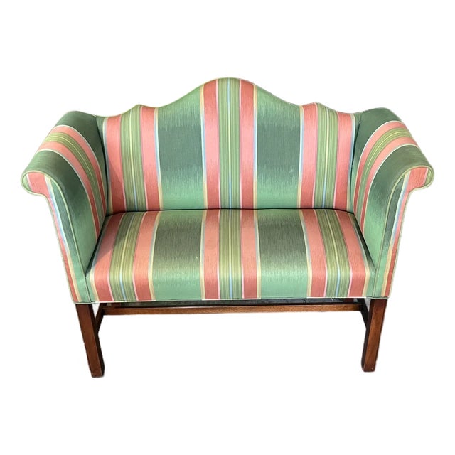 Vintage Southwood Camel Back Loveseat Sofa Settee For Sale