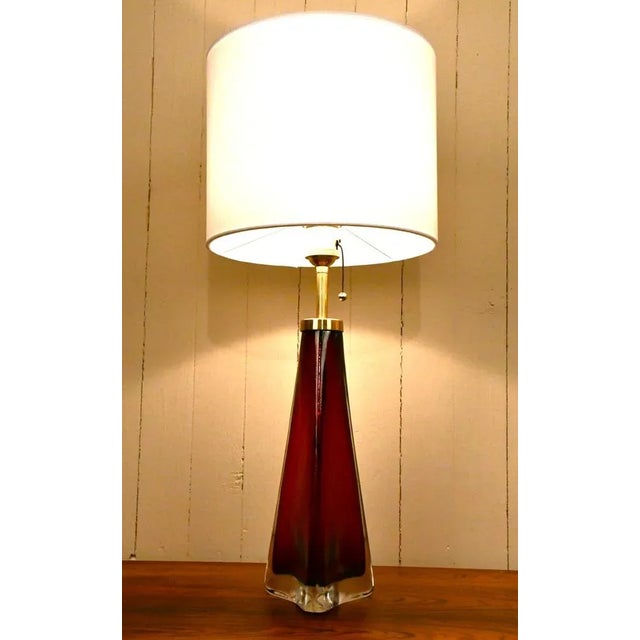 Large swedish art glass table lamps by carl fagerlund, model rd1319, for orrefors, 1950´s. this fine pair has been...