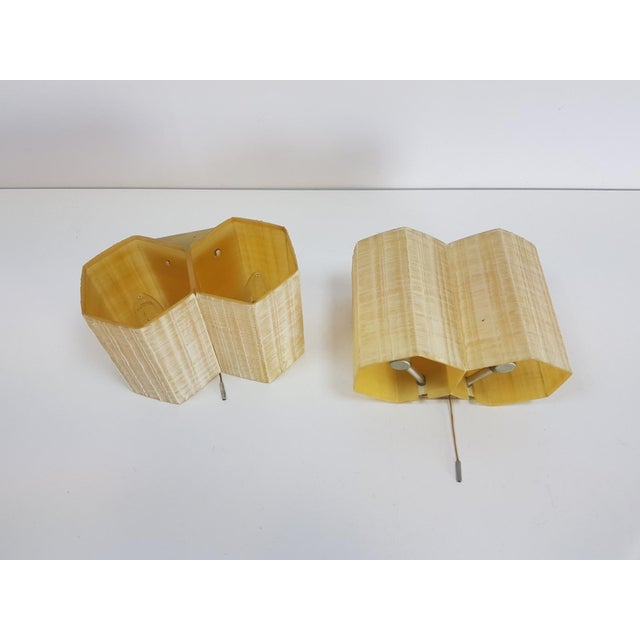 Molecular Double Light Honeycomb Flush Mounts in Fiberglass, 1950s, Set of 2 For Sale - Image 9 of 18