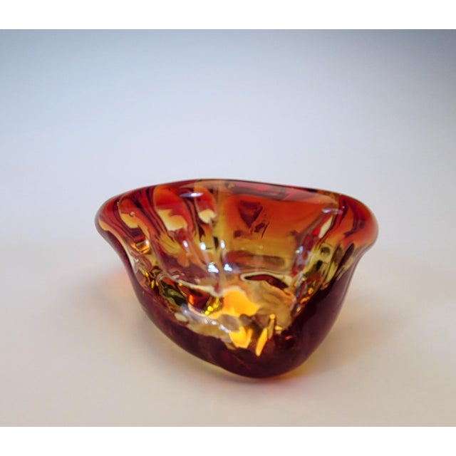 Mid-Century Modern Mid Century Leaf Ashtray by Blenko Art Glass For Sale - Image 3 of 11