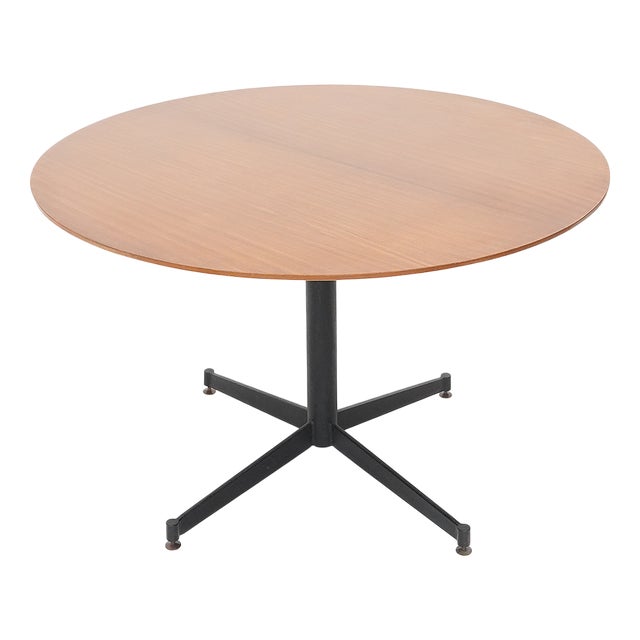 Round Table with Teak Top, 1950s For Sale